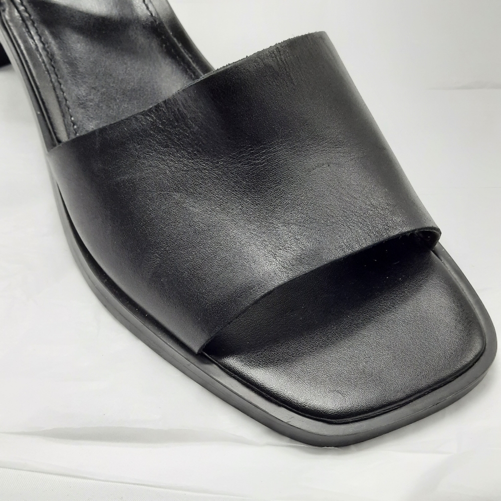 Calvin Klein Jeans Shoes Women's Size 7.5M Black Leather High Heel Sandals - Picture 9 of 13